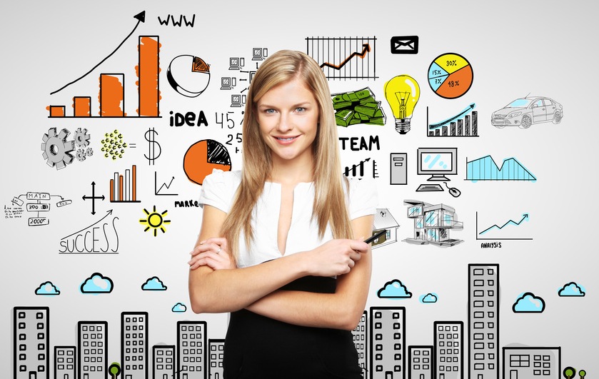 businesswoman and plan business strategy